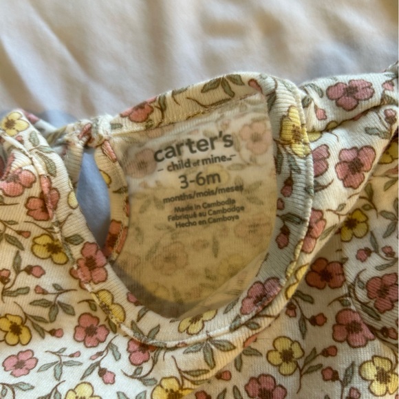 Carter's Floral Bodysuit - Pink and Green - Picture 2 of 4